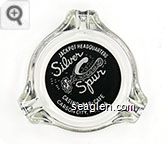 Jackpot Headquarters, Silver Spur Casino - Bar - Cafe, Carson City, Nevada - White on black imprint Glass Ashtray