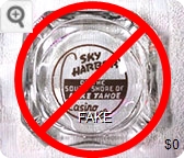 Sky Harbor Casino, On the South Shore of Lake Tahoe, Nevada - Red imprint Glass Ashtray