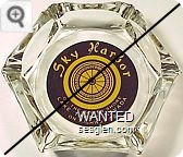Sky Harbor, On the South Shore, Lake Tahoe, Nevada, On Highway 50 - Yellow on brown imprint Glass Ashtray
