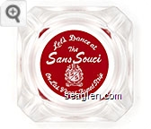 Let's Dance at the Sans Souci on Las Vegas' Famed Strip - White on red imprint Glass Ashtray