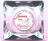 The Best of Everything, Sonoma Inn, Winnemucca Nevada - Red on White imprint Glass Ashtray