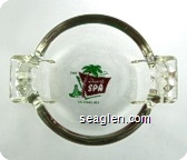 The Desert Spa, Las Vegas, Nev. - Green and brown imprint Glass Ashtray