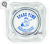 Spare Time Bowling Center, Winnemucca, Nevada - Blue imprint Glass Ashtray