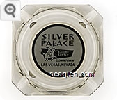 Silver Palace, Casino Center, Downtown Las Vegas, Nevada - Black on white imprint Glass Ashtray