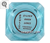 Silver Queen Lanes, Bowling, Tonopah, Nevada - Red on white imprint Glass Ashtray