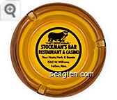 Stockman's Bar, Restaurant & Casino, Your Hosts, Herb & Bonnie, 1560 W. Williams, Fallon, Nev. - Black imprint Glass Ashtray
