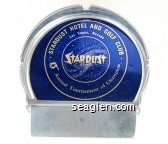 Stardust Hotel and Golf Club, Las Vegas, Nevada, Stardust, 15th Annual Tournament of Champions - Gold on blue imprint Metal Ashtray