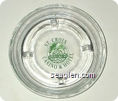 St. Croix, Turtle Lake, WI, Casino & Hotel - Green imprint Glass Ashtray