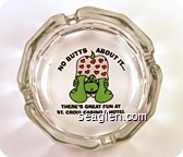 No Butts About It ..., There's Great Fun At St. Croix Casino & Hotel - Black imprint Glass Ashtray