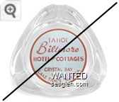 Tahoe Biltmore Hotel and Cottages, Crystal Bay, Lake Tahoe, Nevada - Red on white imprint Glass Ashtray