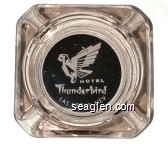 Hotel Thunderbird, Las Vegas, Nev. - White on black imprint Glass Ashtray