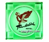 Thunderbird Hotel, Las Vegas, Nev. - Red and black imprint Glass Ashtray