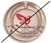 Thunderbird Hotel, Las Vegas, Nev. - Black and red imprint Glass Ashtray