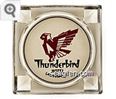Thunderbird Hotel, Las Vegas, Nev. - Red and black imprint Glass Ashtray