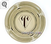 (T logo) - Gold imprint Glass Ashtray