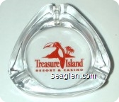 Treasure Island Resort & Casino - Red imprint Glass Ashtray