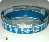 Tropicana, Las Vegas, Nevada - White on blue imprint Glass Ashtray