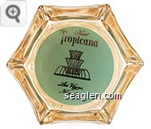 Hotel Tropicana, Las Vegas, Nevada - Gold on aqua imprint Glass Ashtray