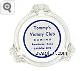 Tommy's Victory Club, Gaming, Racehorse Keno, Carson City Nevada - Blue on white imprint Glass Ashtray