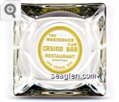 The Westerner Club Casino Bar Restaurant, Downtown Las Vegas, Nev. - Yellow imprint Glass Ashtray