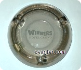 Winners Hotel Casino - White imprint Glass Ashtray