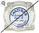 Zanzibar, Cocktails, Craps - 21, Don - Lynn, N. Las Vegas, Nev - Blue on white imprint Glass Ashtray